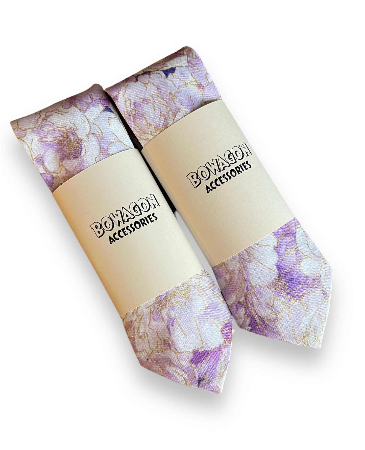 Lavender Floral Neck Tie. Spring Floral Neck Tie.