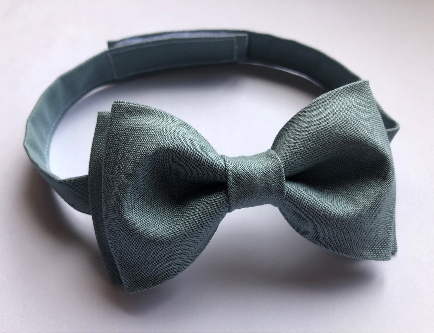 Dusty Blue Bow Tie and Light Grey Suspenders Set