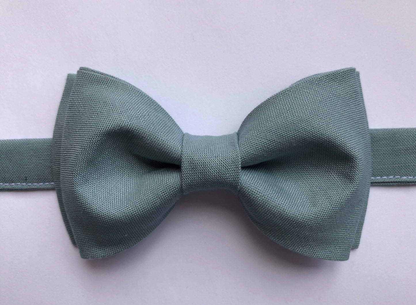 Dusty Blue Bow Tie and Light Grey Suspenders Set