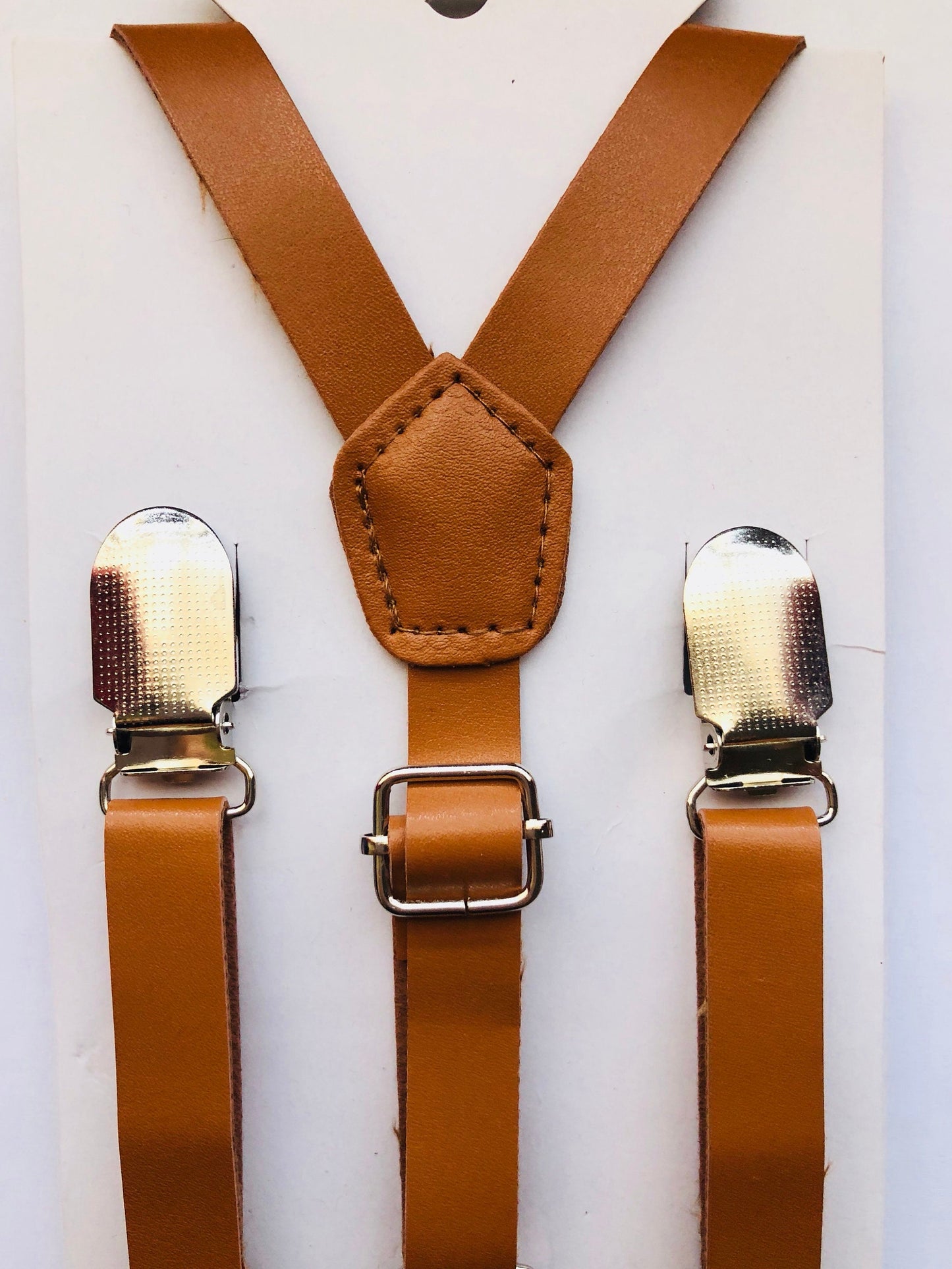 Brown Skinny Leather Suspenders.