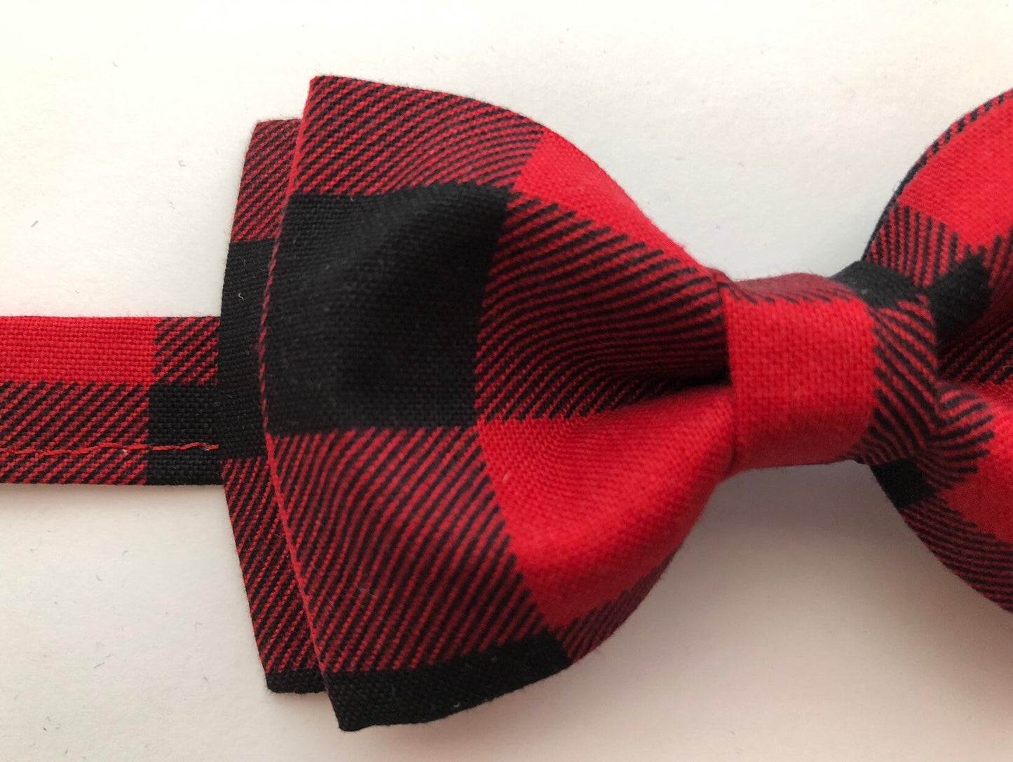Christmas Buffalo Plaid Bow Tie and Red Suspenders