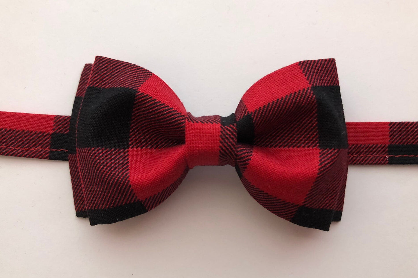 Christmas Buffalo Plaid Bow Tie and Red Suspenders
