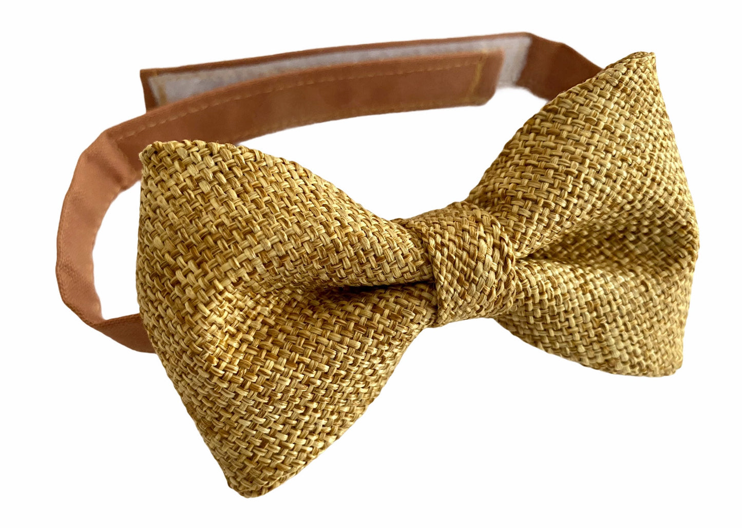 Brown Burlap Bow Tie and Black Suspenders Set. Adults. Kids.