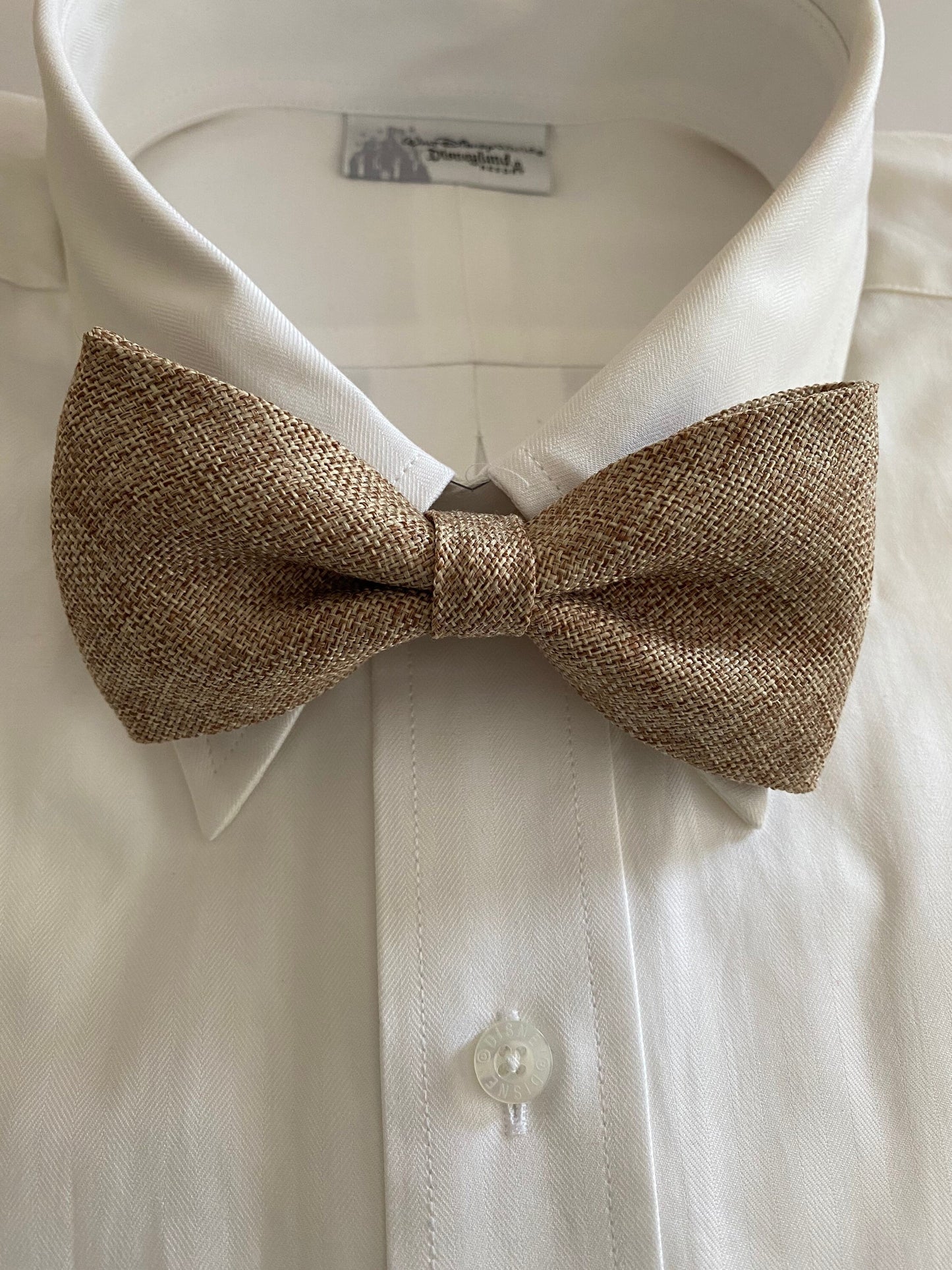 Burlap Khaki Bow Tie.