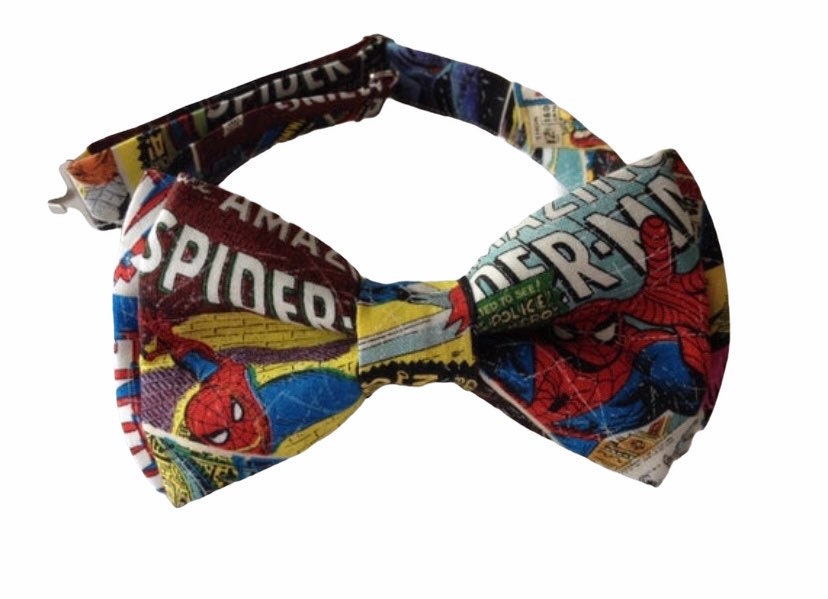 Superhero adult kids bow tie. Geek bow tie. Spider Bow tie.