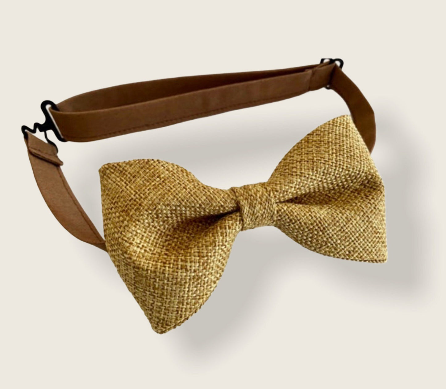 Burlap Brown Bow Tie.