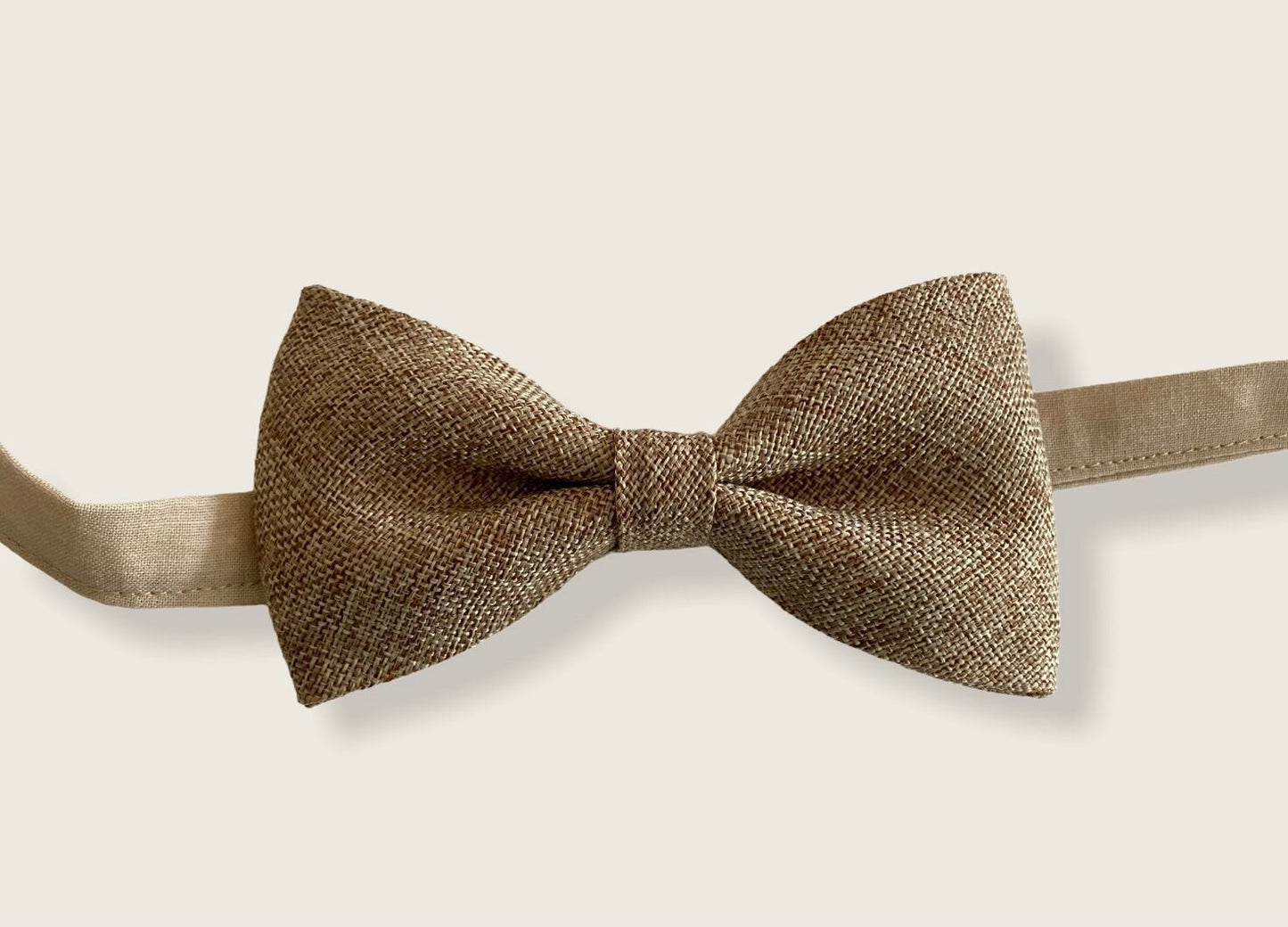 Burlap Khaki Bow Tie.