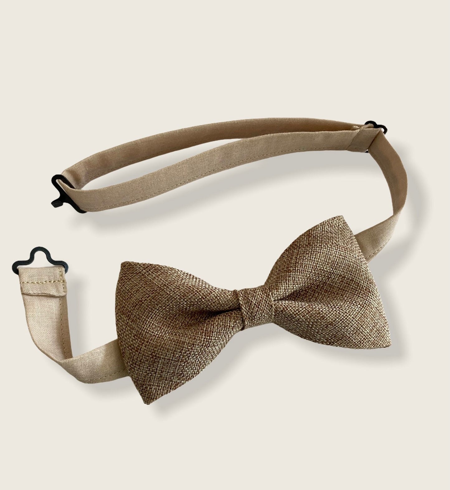 Burlap Khaki Bow Tie.
