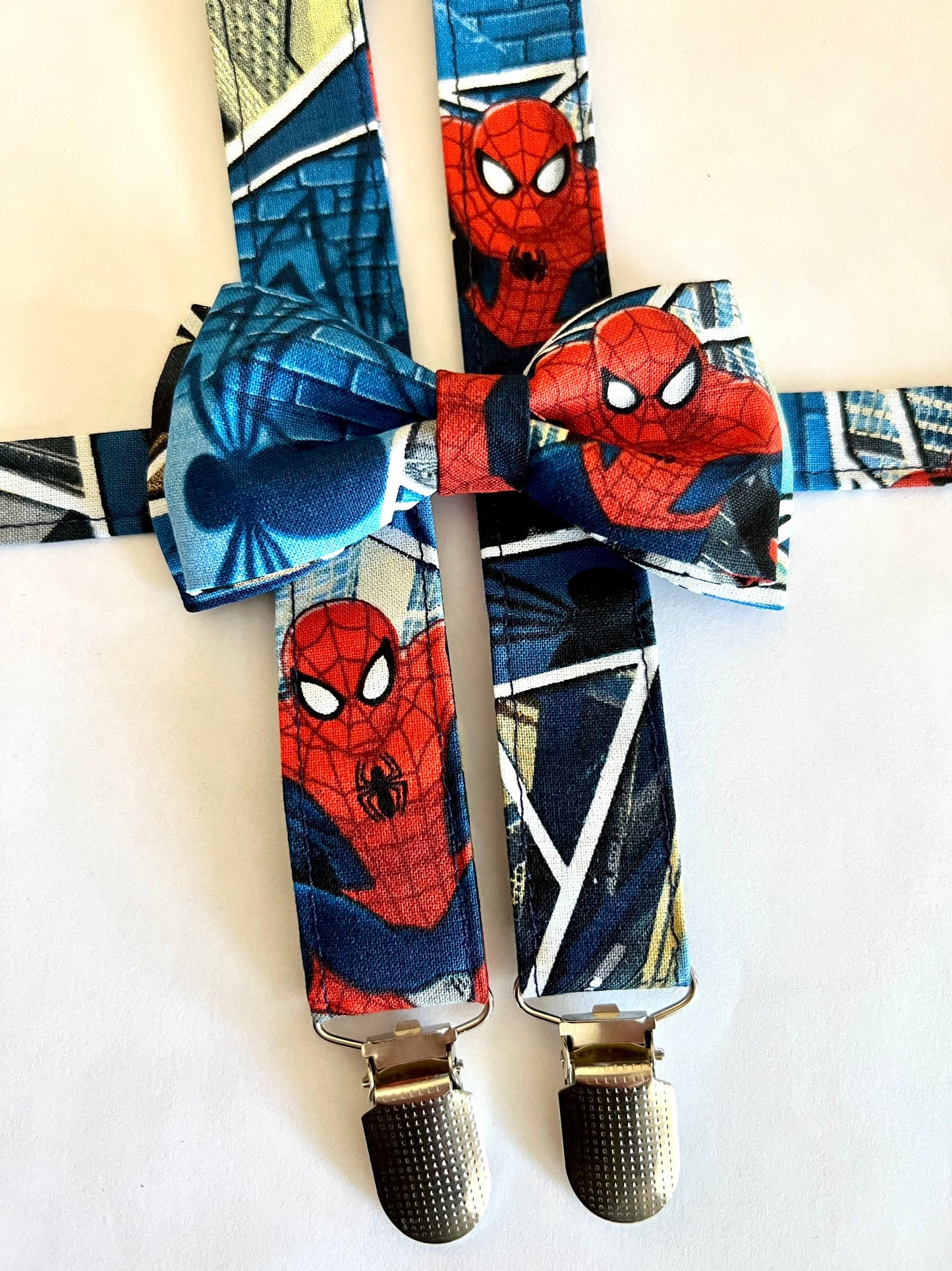 Spider Man Suspenders/ Bow Tie Set! Kids Spider Bow Tie. Superhero suspenders set.
