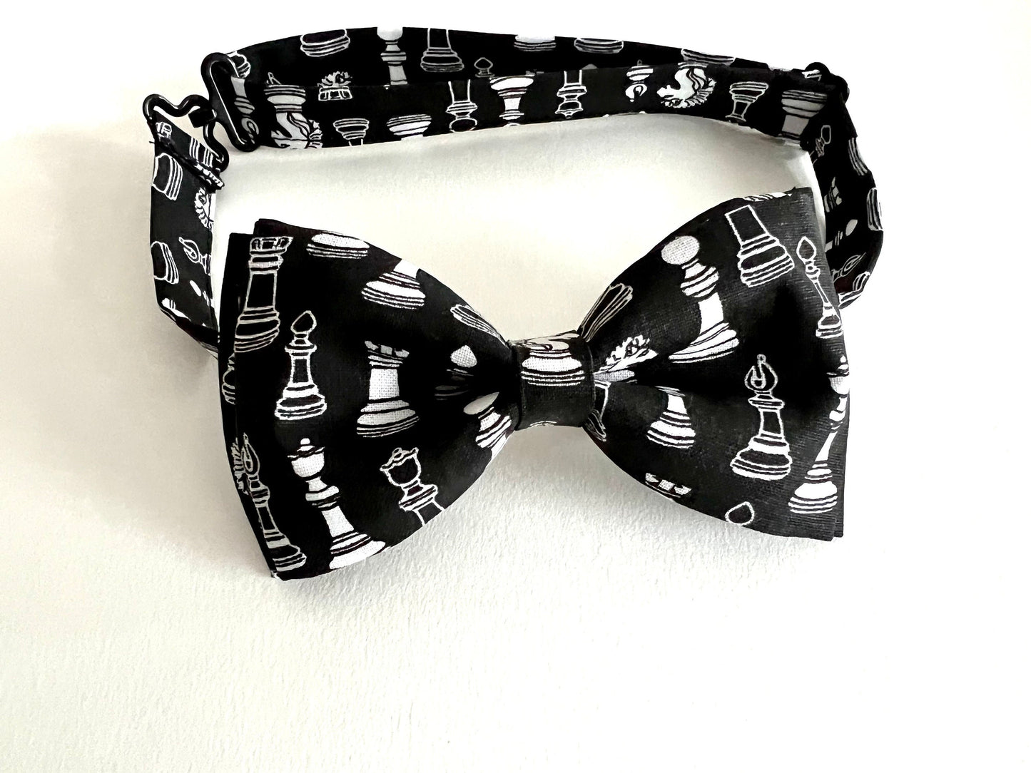 Chess Black Bow Tie. Chess Player Bow Tie. Chess Game Tie.