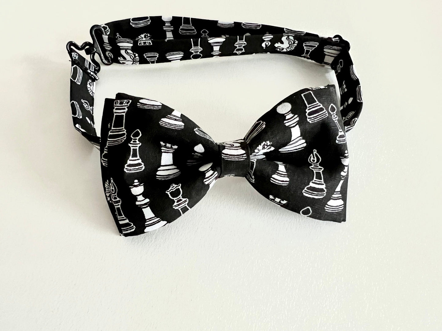 Chess Black Bow Tie. Chess Player Bow Tie. Chess Game Tie.