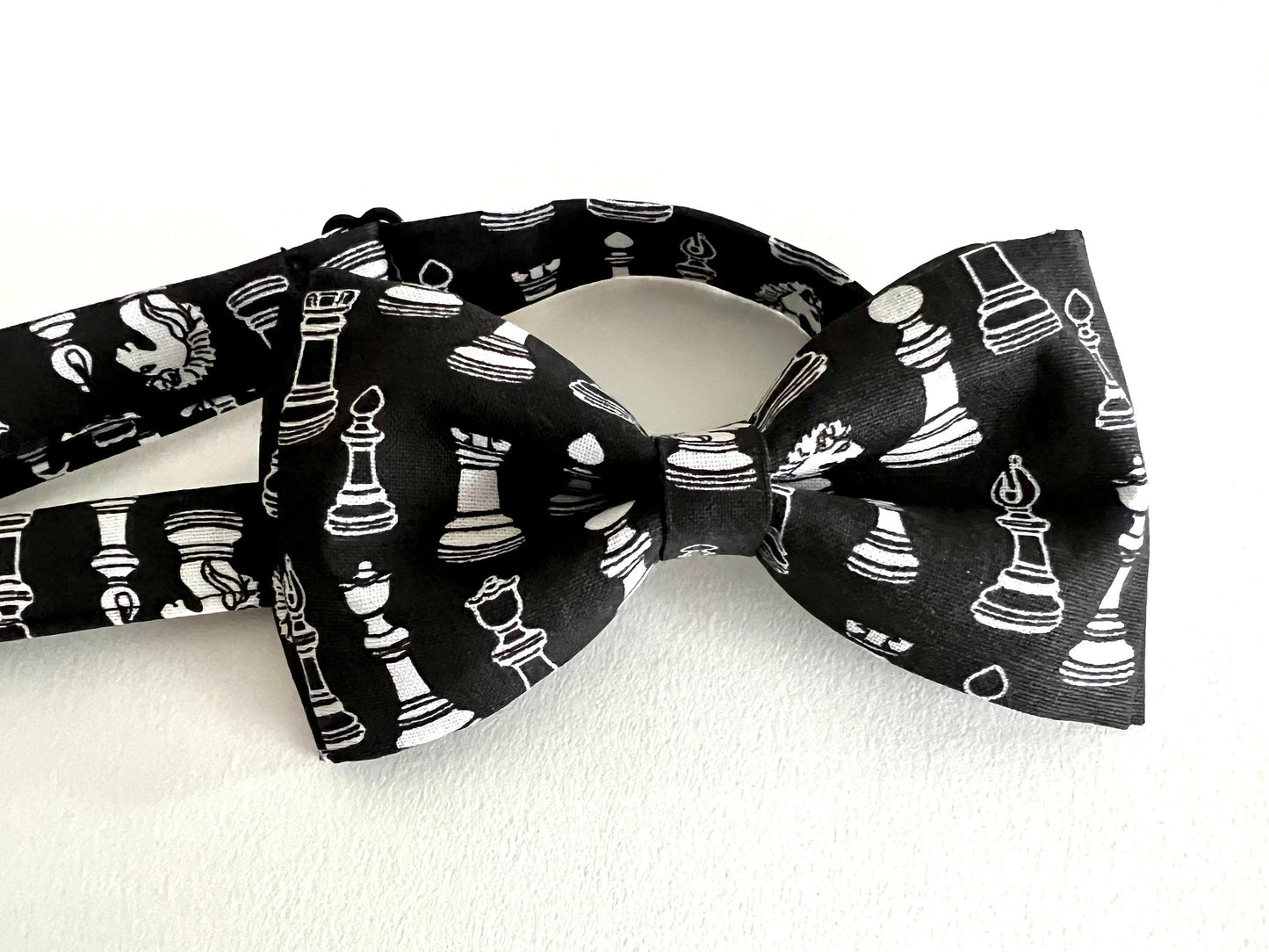 Chess Black Bow Tie. Chess Player Bow Tie. Chess Game Tie.