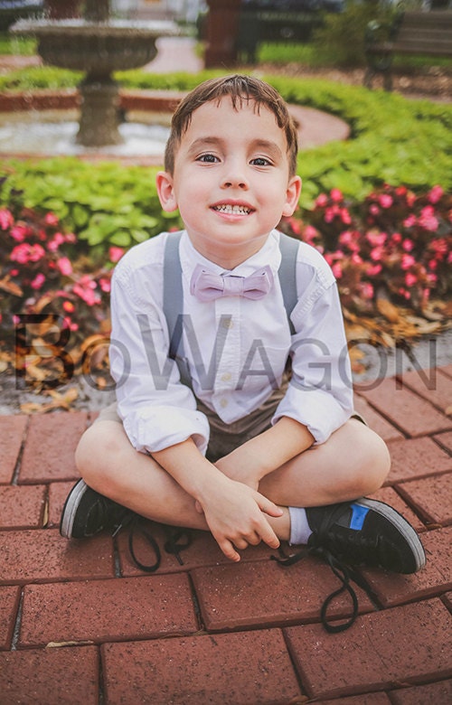 Boys Lilac Bow Tie and Suspenders Sets. Adults/Kids