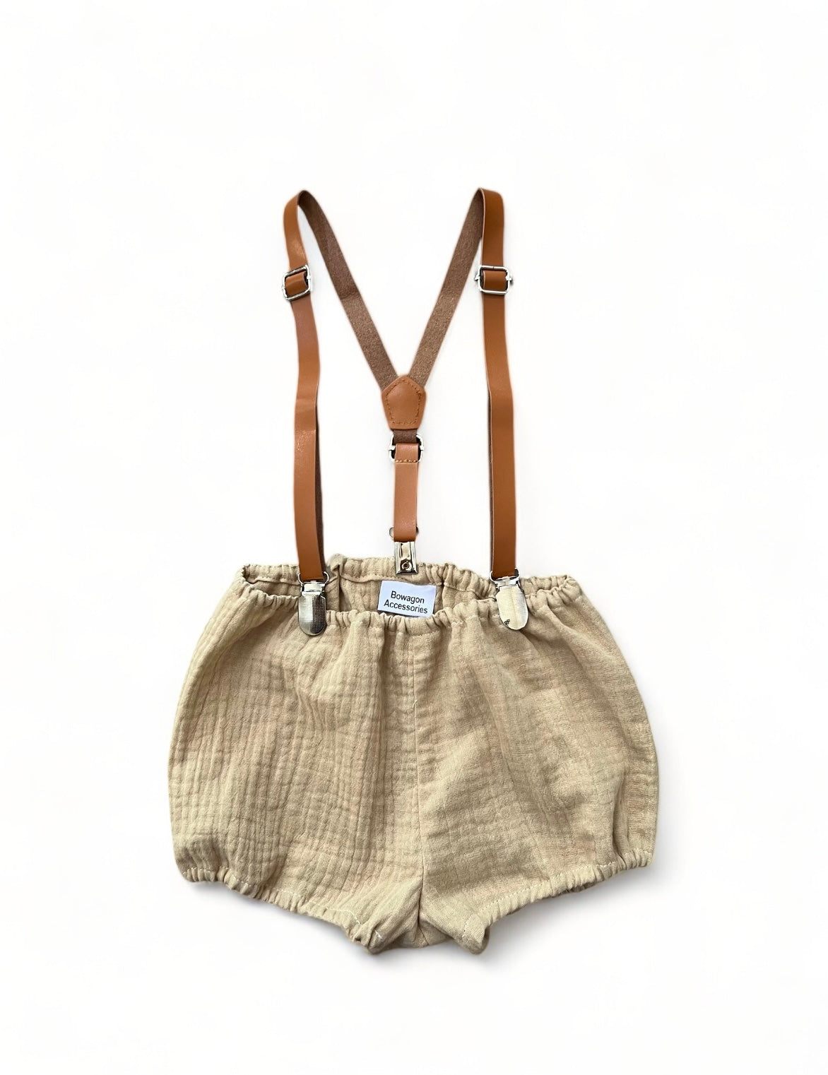 Beige Baby Boy First Birthday Outfit /Cake Smash Outfit / Bloomers Suspenders Bow Tie Outfit