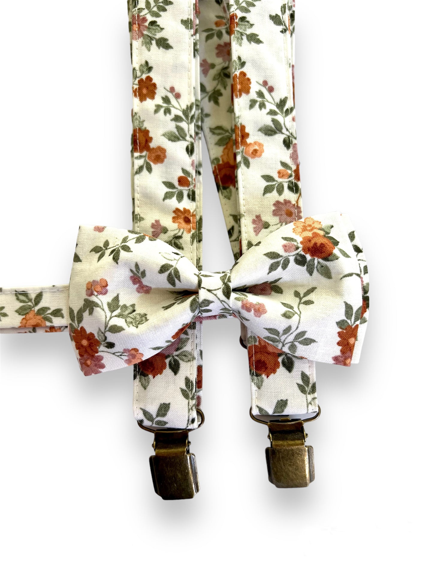 Floral Suspenders Bow Tie Traditional Tie. Kids and Adults