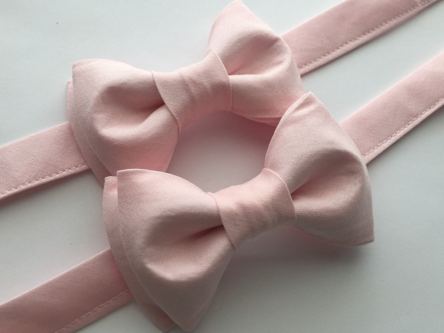 Blush Pink Bow tie Light Cream Suspenders