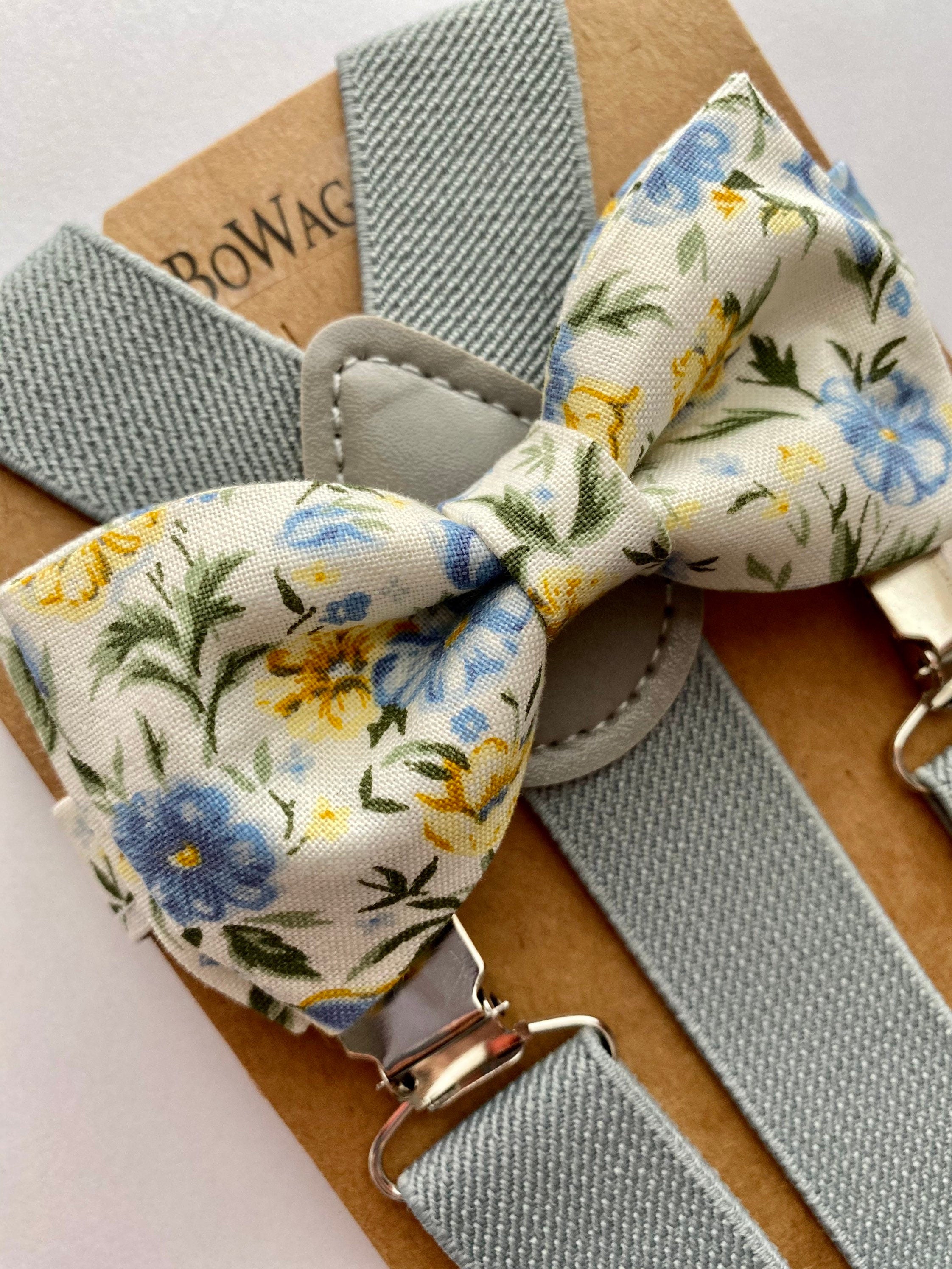 Baby blue bow tie best sale and suspenders