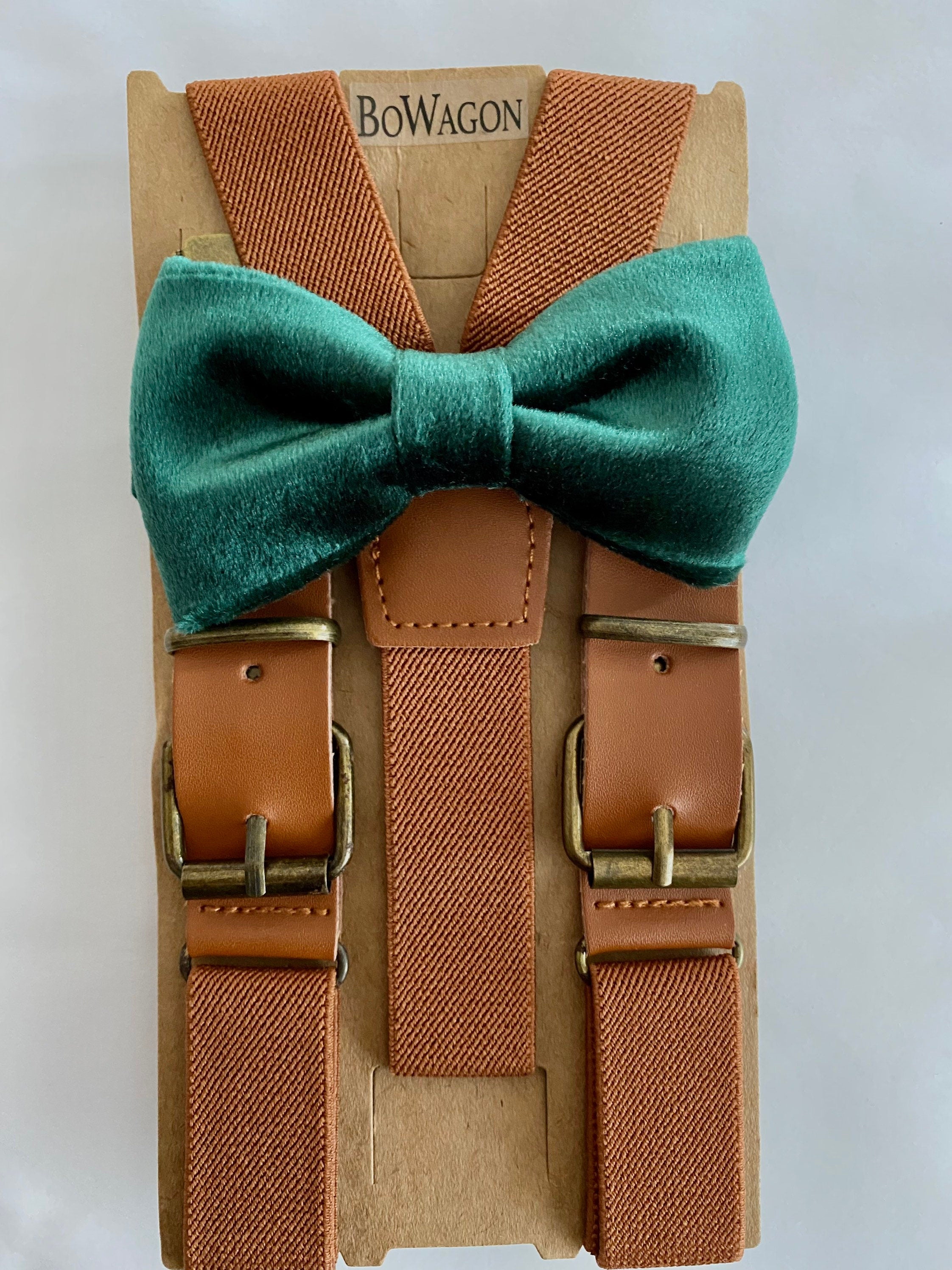 Sage Green Men's Suspenders With Brown Loops - Foto 8