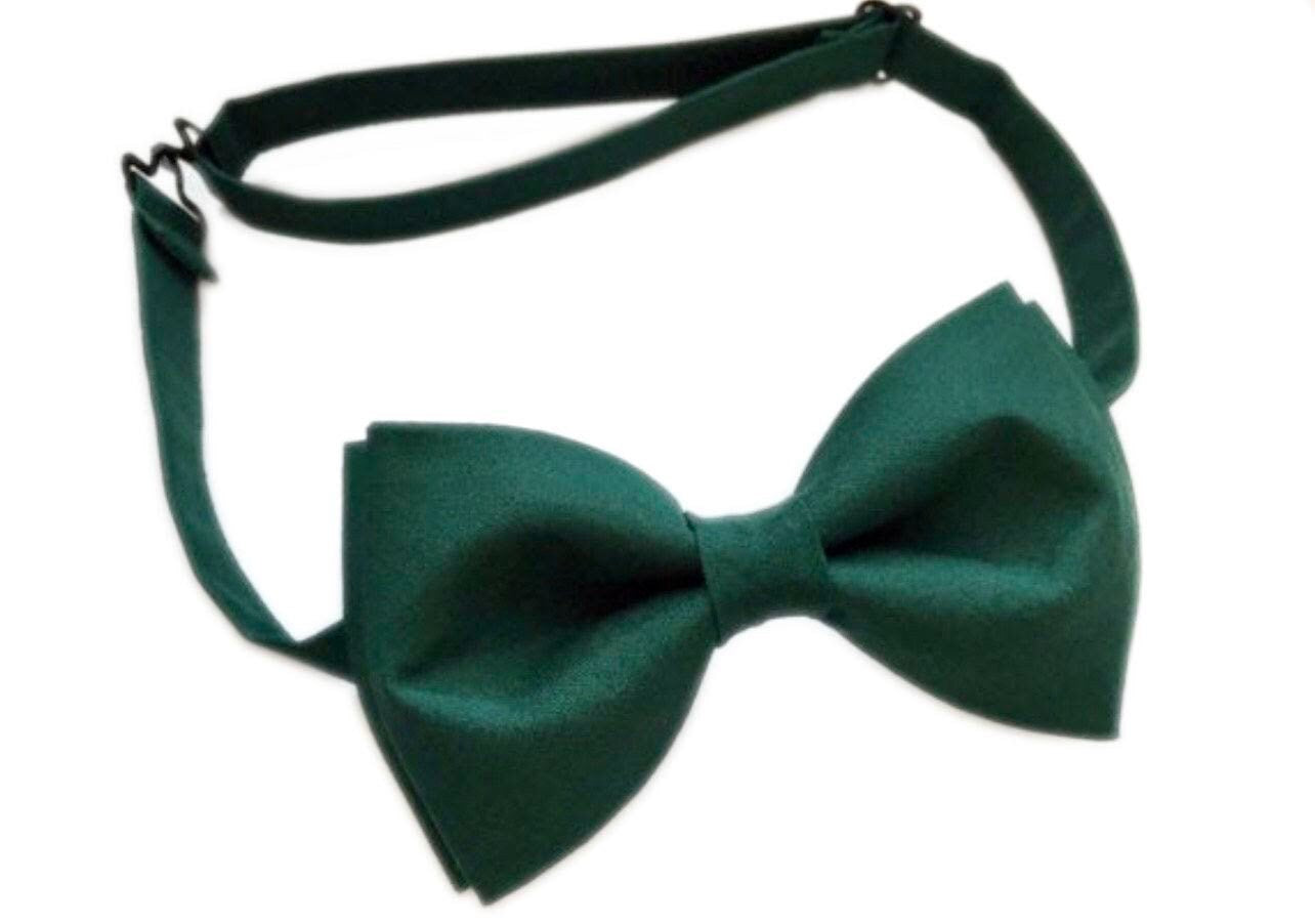 Dark Green Bow Tie Cognac Elastic Suspenders Set